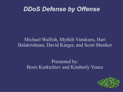DDoS Defense by Offense