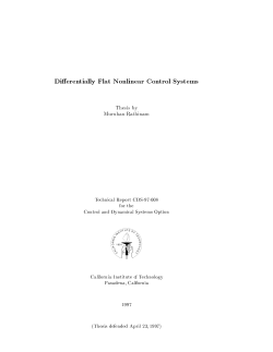 Differentially Flat Nonlinear Control Systems Thesis by Muruhan