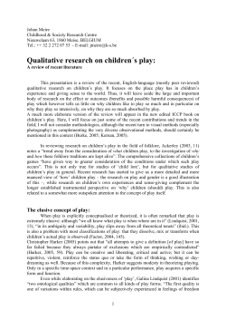 Qualitative research on children&acute;s play