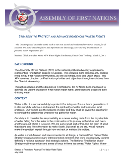 Draft National First Nations Water Strategy