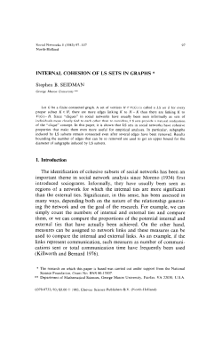 Stephen B. SEIDMAN The identification of cohesive subsets of