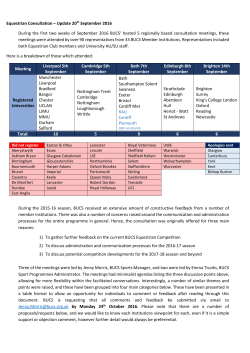 Equestrian Consultation &ndash; Update 20th September 2016 During the