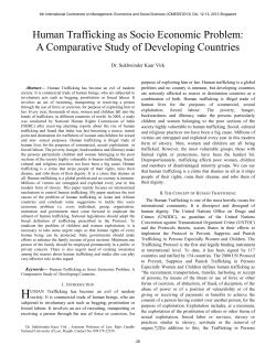 Human Trafficking as Socio Economic Problem: A Comparative