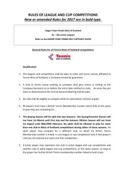 rules of league and cup competitions
