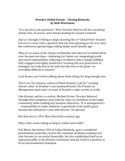 Drucker Global Forum &ndash; Closing Remarks by Rick Wartzman