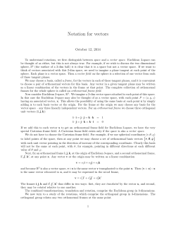 Notation for vectors