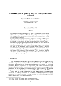 The model setup - Economic Growth and Distribution