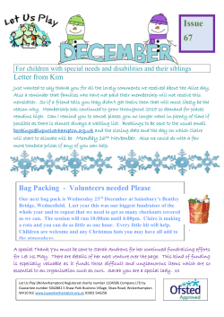 A special Thank You must be sent to Sarah Andrews