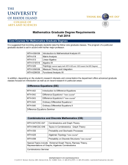 Mathematics Graduate Degree Requirements Fall 2014