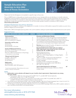 Economics associate in science sample education plan,