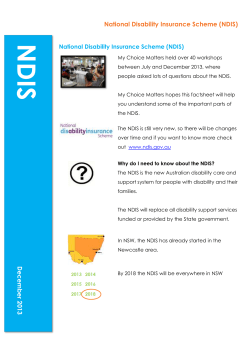 NDIS - futures UPFRONT