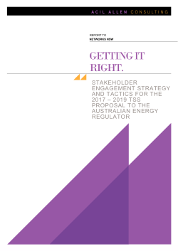 NNSW TSS Stakeholder Engagement Strategy