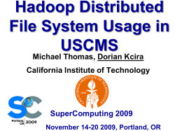 Hadoop in US CMS - CALTECH SuperComputing 2016