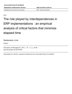 The role played by interdependences in ERP implementations : an