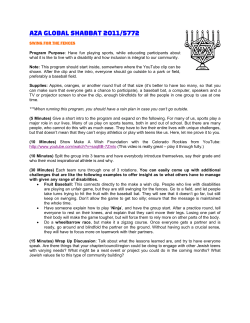 SWING FOR THE FENCES Program Purpose: Have fun playing