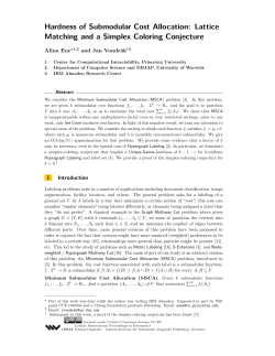 Hardness of Submodular Cost Allocation - CS