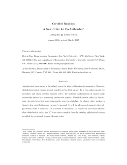 Certified Random: A New Order for Coauthorship