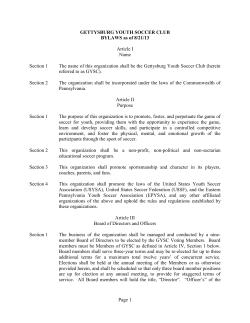 Official Club Bylaws - Gettysburg Youth Soccer Club