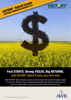 Fast STARTS. Strong YIELDS. Big RETURNS. VICTORY