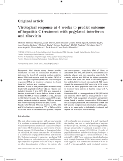 Original article Virological response at 4 weeks to predict outcome of