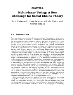 Multiwinner Voting: A New Challenge for Social Choice Theory