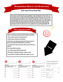 Differentiating Behavior Objectives for a Class Wide Token Economy