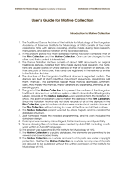 User`s Guide for Motive Collection