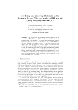 Modeling and Querying Metadata in the Semantic Sensor