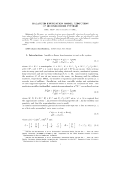 BALANCED TRUNCATION MODEL REDUCTION OF