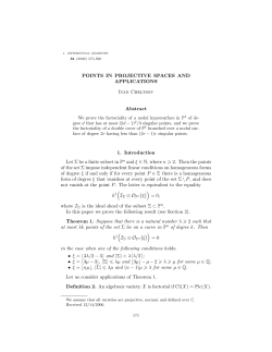 points in projective spaces and applications