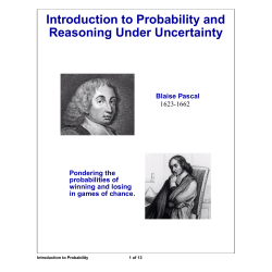 Introduction to Probability and Reasoning Under