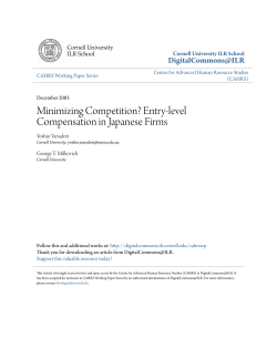 Minimizing Competition? Entry-level Compensation in Japanese Firms