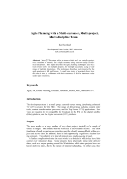 Agile Planning with a Multi-customer, Multi-project