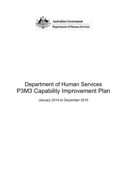The Department of Human Services Capability Improvement Plan