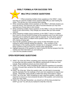 osslt formula for success tips multiple choice questions open