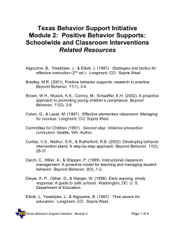 Texas Behavior Support Initiative