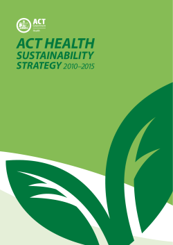 ACT Health Sustainability Strategy 2010&ndash;15