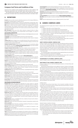 Compass Card Terms and Conditions of Use A
