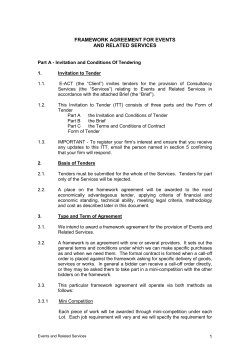 framework agreement for events and related services
