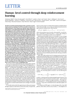 Human level control through deep