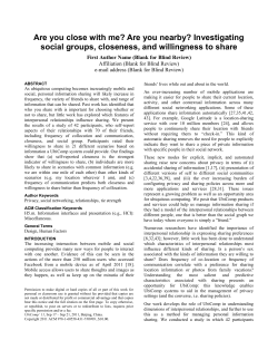 STUDY On Features of Relationships AND SHARING PREFERENCES