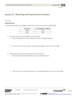 Algebra II Module 3, Topic D, Lesson 27: Student Version