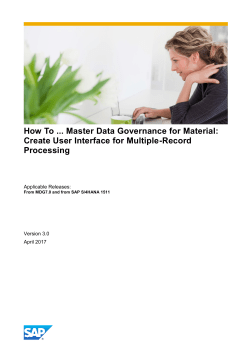How To Master Data Governance for Material: Create