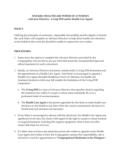 DURABLE HEALTHCARE POWER OF ATTORNEY (Advance