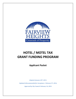 Hotel/Motel Tax Grant Funding Applicant Packet