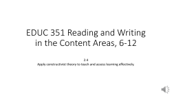 EDUC 351 Constructivist Theory PowerPoint