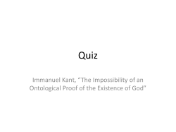 Immanuel Kant, “The Impossibility of an Ontological Proof of the