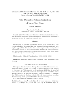 The Complete Characterization of Invo-Fine Rings