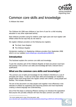 Common core skills and knowledge