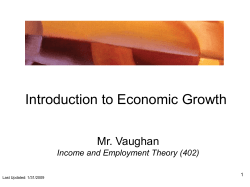 Introduction to Economic Growth